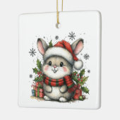 Erste Weihnachten Niedlich Whimsical Bunny individ Keramikornament (Links)