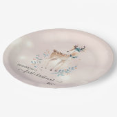 Erste Weihnachten, Niedlicher Hirschurlaub Pappteller (Schrägansicht)