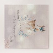 Erste Weihnachten, Niedlicher Hirschurlaub Puzzle (Horizontal)