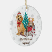 Erste Weihnachten - Personalisierte Hunde Welpen Keramik Ornament (Rechts)