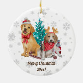 Erste Weihnachten - Personalisierte Hunde Welpen Keramik Ornament (Hinten)