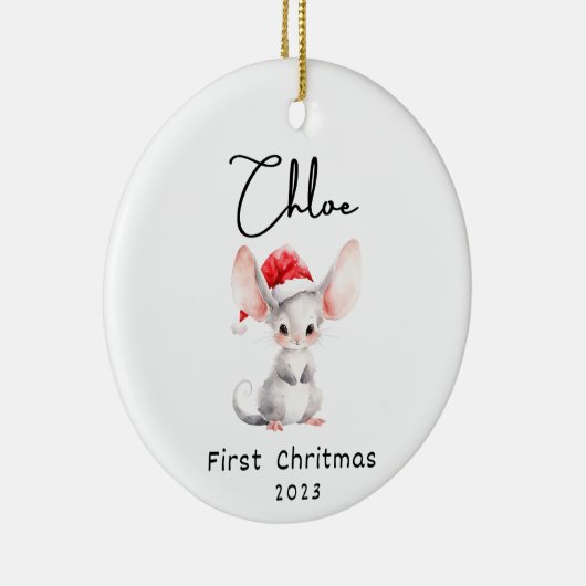 Erste Weihnachten, Personalisierter Name des Babys Keramik Ornament (Rechts)