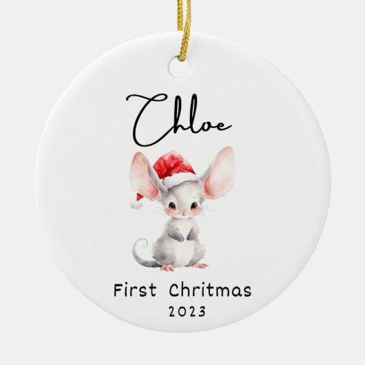 Erste Weihnachten, Personalisierter Name des Babys Keramik Ornament (Vorne)