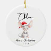 Erste Weihnachten, Personalisierter Name des Babys Keramik Ornament (Hinten)