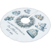 Erste Weihnachten Polyester Weihnachtsbaumdecke (Schrägansicht)