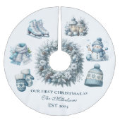 Erste Weihnachten Polyester Weihnachtsbaumdecke (Vorderseite)