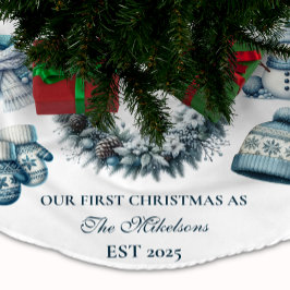 Erste Weihnachten Polyester Weihnachtsbaumdecke