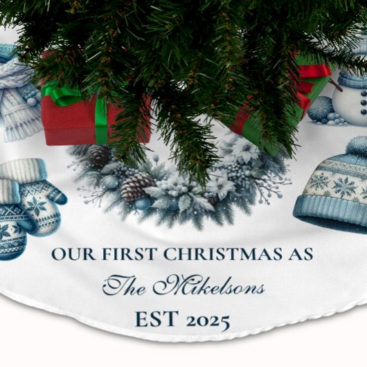 Erste Weihnachten Polyester Weihnachtsbaumdecke