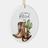 Erste Weihnachten Remüde Cactus Cowboy-Geschenk Keramik Ornament (Rechts)