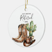 Erste Weihnachten Remüde Cactus Cowboy-Geschenk Keramik Ornament (Links)
