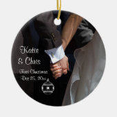 Erste Weihnachten Romantisch und elegant Keramik Ornament (Vorne)