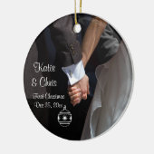 Erste Weihnachten Romantisch und elegant Keramik Ornament (Links)