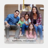 Erste Weihnachten Unser neues Zuhause Red Snowflak Keramikornament (Rückseite)