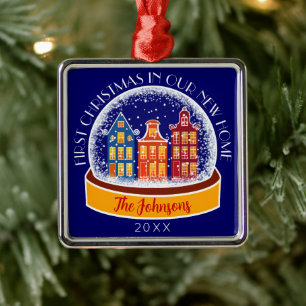 Erste Weihnachten Unsere neue Zuhause Snowglocke W Ornament Aus Metall