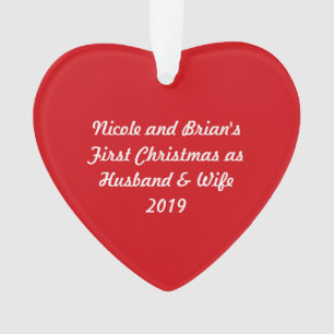 Erste Weihnachten Verheiratet 2019 ~ Rotes Herz Ac Ornament