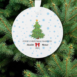 Erste Weihnachten Verheiratet 2024 Custom Couple A Ornament