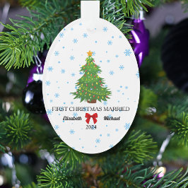 Erste Weihnachten Verheiratet 2024 Custom Couple A Ornament