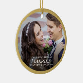 Erste Weihnachten Verheiratet 2 Foto Weihnachten Keramik Ornament (Rechts)