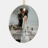 Erste Weihnachten Verheiratet als Herr & Frau 2 x  Keramik Ornament (Rechts)