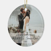 Erste Weihnachten Verheiratet als Herr & Frau 2 x  Keramik Ornament (Links)