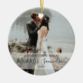 Erste Weihnachten Verheiratet als Herr & Mrs. 2 x Keramik Ornament (Vorne)