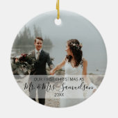 Erste Weihnachten Verheiratet als Herr & Mrs. 2 x Keramik Ornament (Hinten)