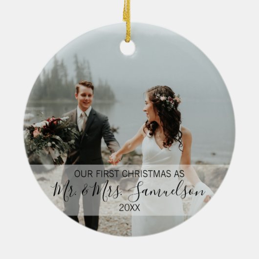 Erste Weihnachten Verheiratet als Herr & Mrs. 2 x Keramik Ornament (Hinten)