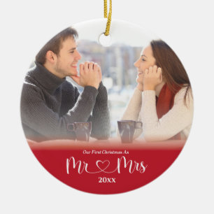 Erste Weihnachten Verheiratet als Herr & Mrs. Foto Keramik Ornament