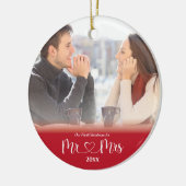 Erste Weihnachten Verheiratet als Herr & Mrs. Foto Keramik Ornament (Links)