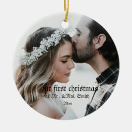 Erste Weihnachten Verheiratet als Herr & Mrs. FOTO Keramik Ornament