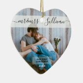 Erste Weihnachten Verheiratet als Herr & Mrs. FOTO Keramik Ornament (Rechts)