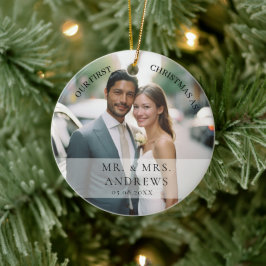 Erste Weihnachten Verheiratet als Herr & Mrs. Foto Keramik Ornament