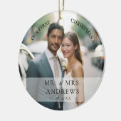 Erste Weihnachten Verheiratet als Herr & Mrs. Foto Keramik Ornament (Links)
