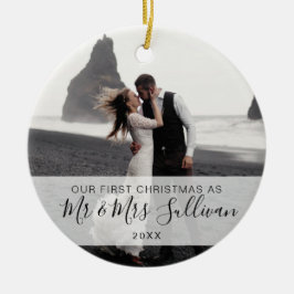 Erste Weihnachten Verheiratet als Herr & Mrs. FOTO Keramik Ornament