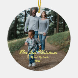 Erste Weihnachten Verheiratet als Herr & Mrs. FOTO Keramik Ornament