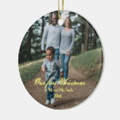 Erste Weihnachten Verheiratet als Herr & Mrs. FOTO Keramik Ornament (Links)