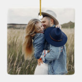 Erste Weihnachten Verheiratet als Herr & Mrs. Foto Keramikornament (Rückseite)