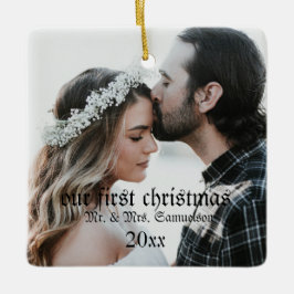 Erste Weihnachten Verheiratet als Herr & Mrs. FOTO Keramikornament
