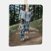 Erste Weihnachten Verheiratet als Herr & Mrs. FOTO Keramikornament (Rechts)