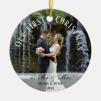 Erste Weihnachten Verheiratet als Herr & Mrs. Keramik Ornament