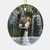 Erste Weihnachten Verheiratet als Herr & Mrs. Keramik Ornament (Links)