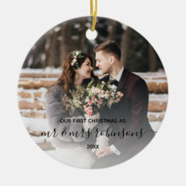 Erste Weihnachten Verheiratet als Mr. & Mrs. Foto  Keramik Ornament