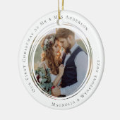 Erste Weihnachten Verheiratet als Mr. & Mrs. Foto Keramik Ornament (Links)