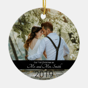 Erste Weihnachten Verheiratet als Mr. und Mrs. Keramik Ornament