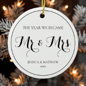 Erste Weihnachten Verheiratet Elegant Simple Mr. u Keramik Ornament