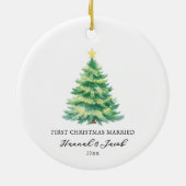 Erste Weihnachten Verheiratet Keramik Ornament (Hinten)