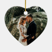 Erste Weihnachten Verheiratet Modernes Minimalisti Keramik Ornament (Hinten)