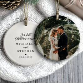 Erste Weihnachten Verheiratet Modernes Minimalisti Keramik Ornament