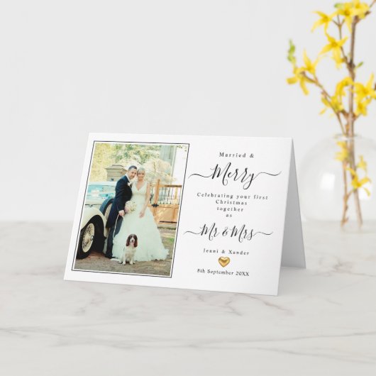 Erste Weihnachten Verheiratet Mr. and Mrs. Karte (Gelbe Blume)