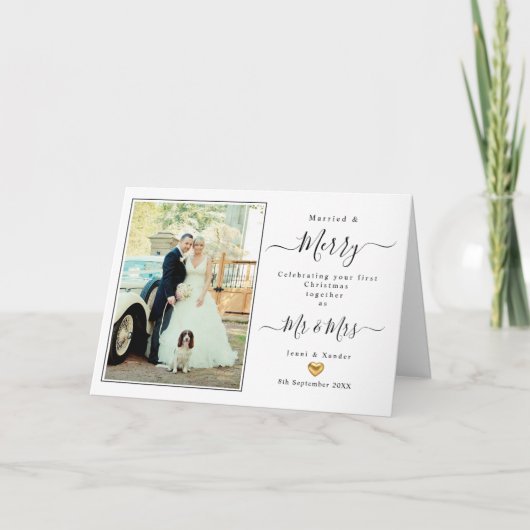 Erste Weihnachten Verheiratet Mr. and Mrs. Karte (Vorderseite)